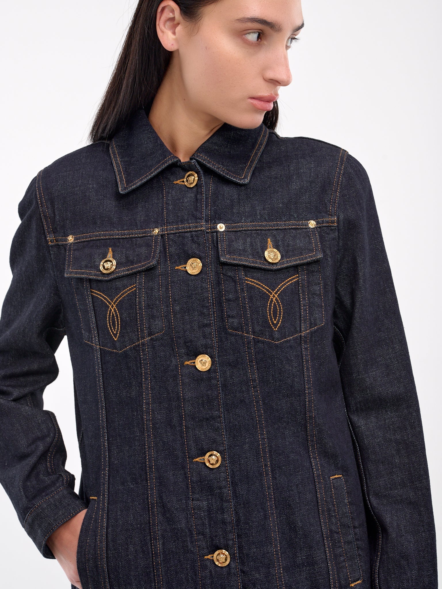 Denim Long Coat - 5