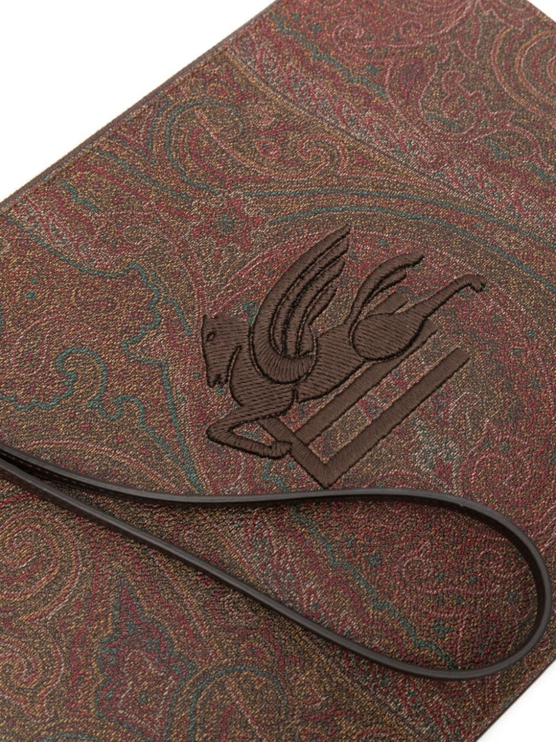 Pegaso-embroidered clutch bag 4