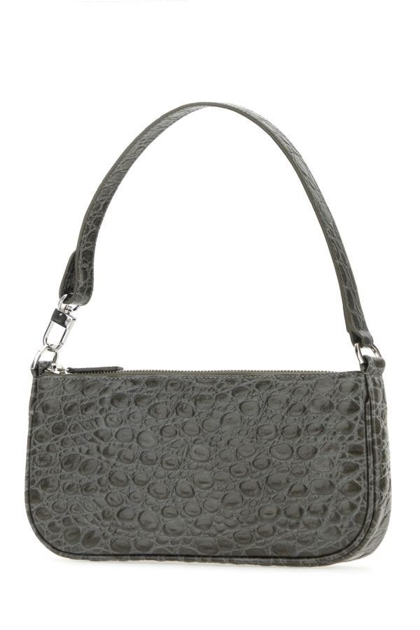 Dove grey leather shoulder bag - 2