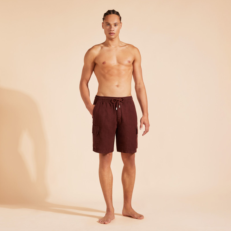 Vilebrequin Men Linen Bermuda Shorts Cargo Pockets outlook