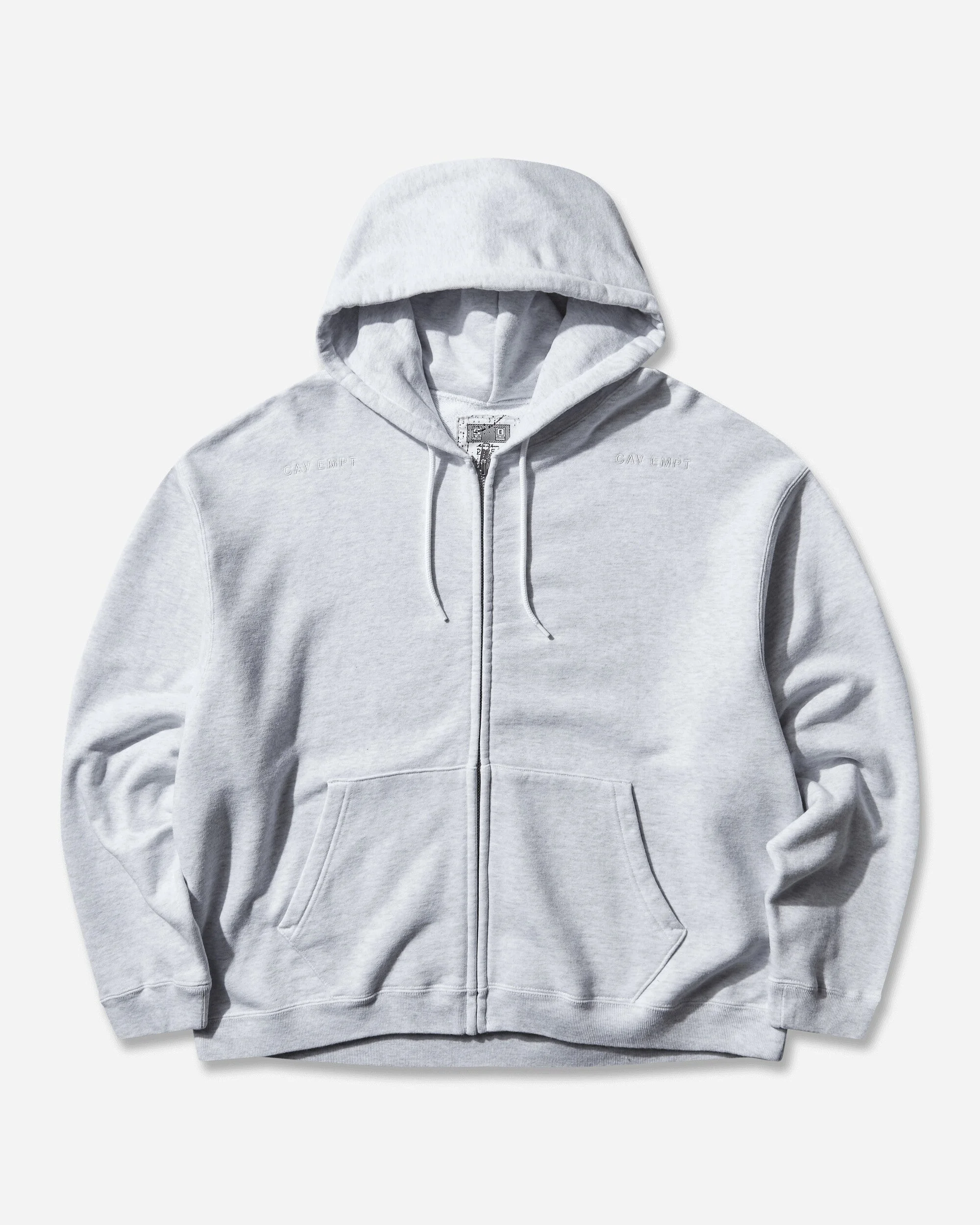 Men's Solid Loose Zip Hoodie Grey - 1