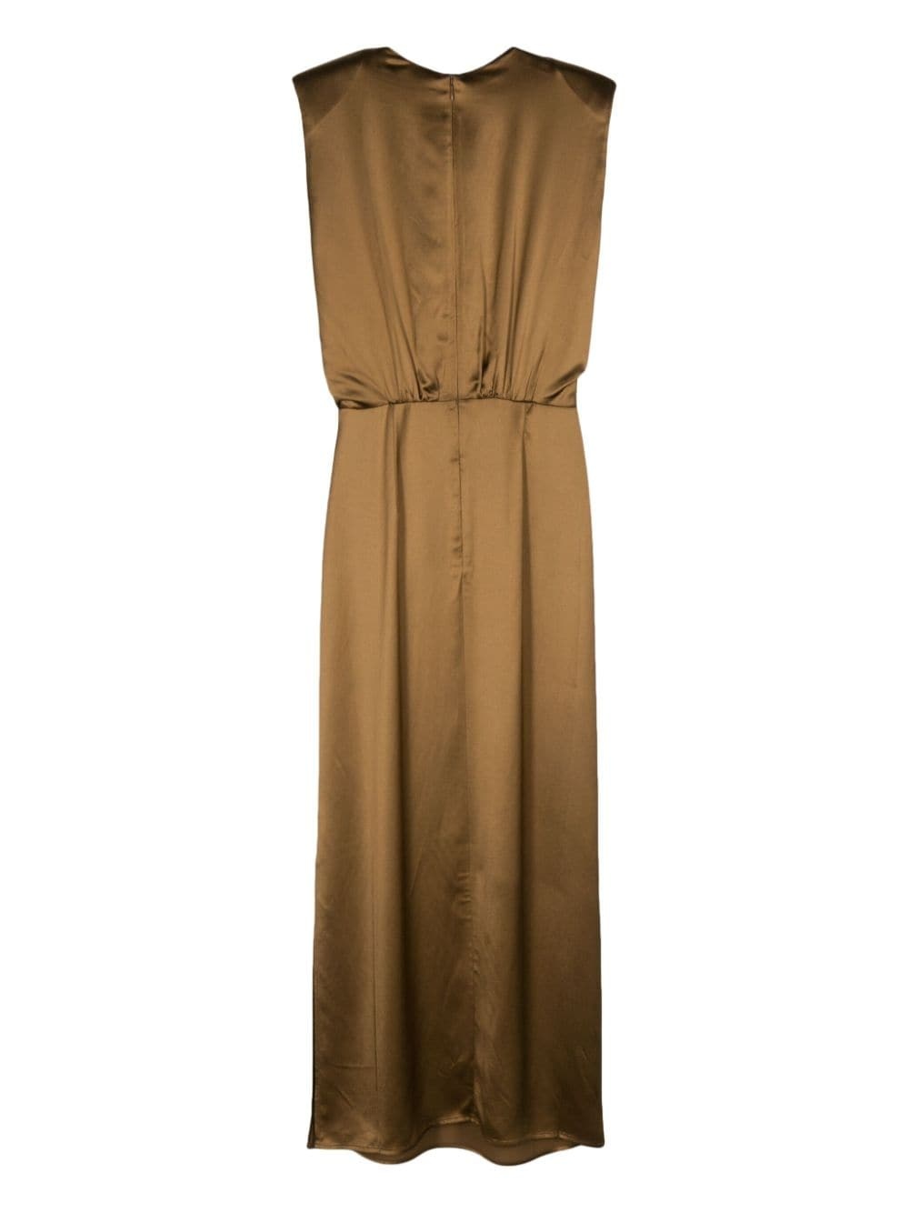 pleat-detail satin dress - 2