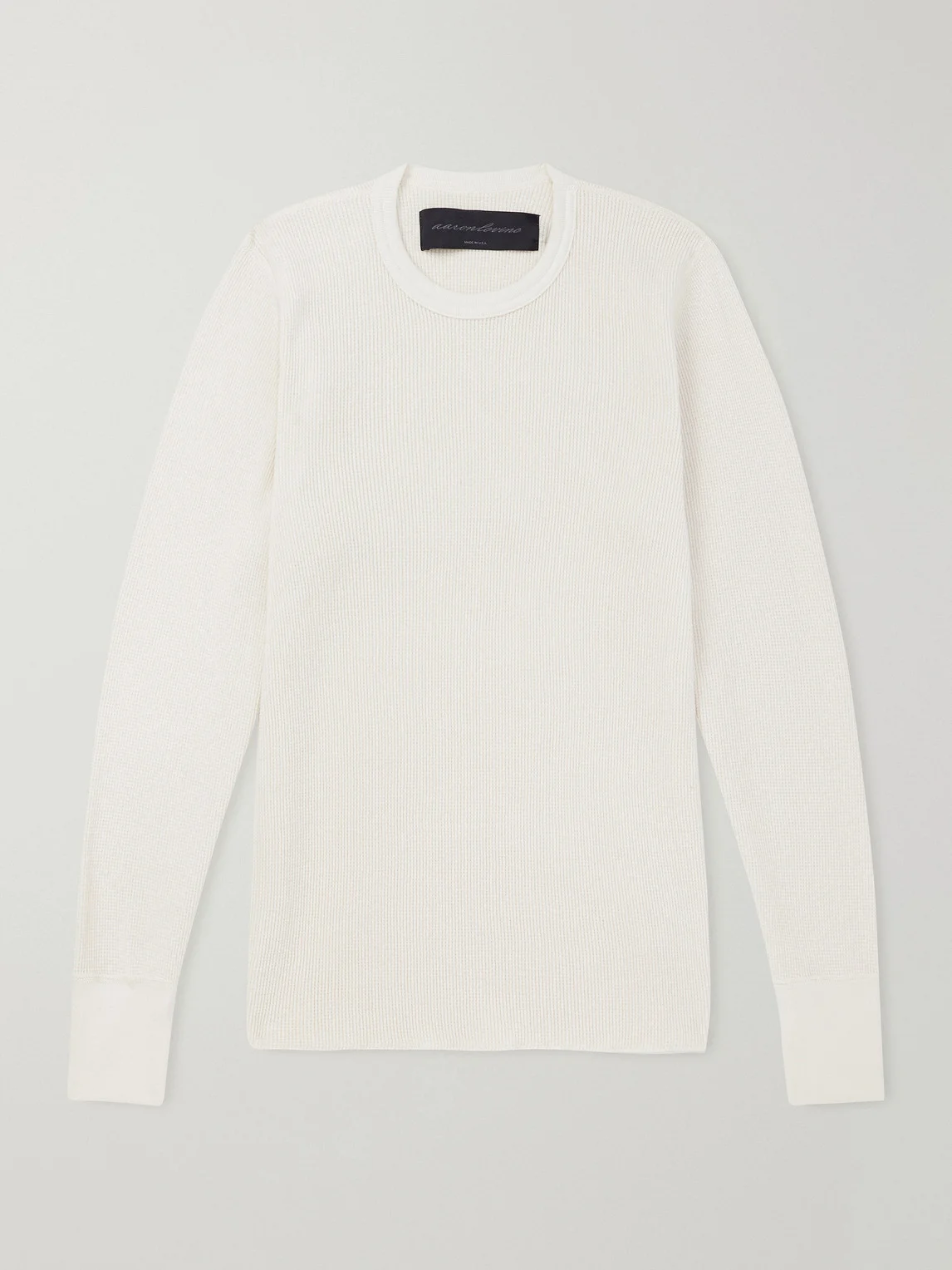Waffle-Knit Cotton Sweater - 1