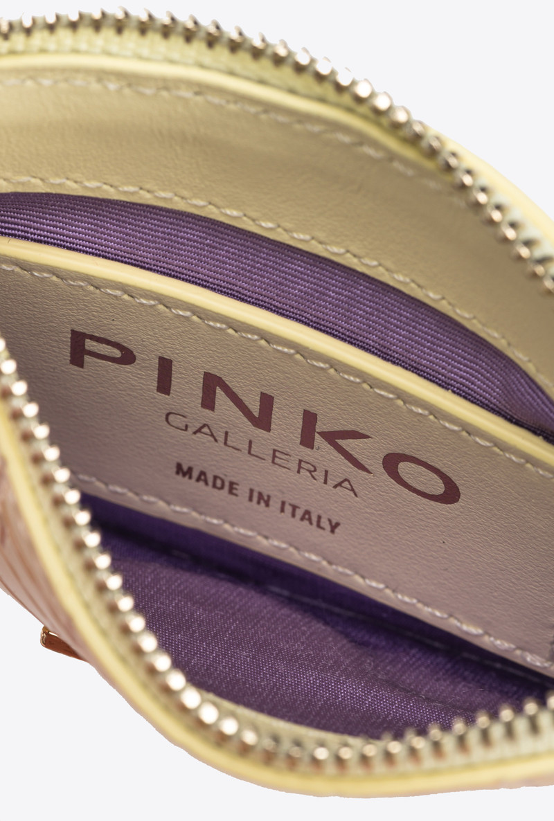 PINKO GALLERIA SHINY CROC-PRINT CARD HOLDER 6