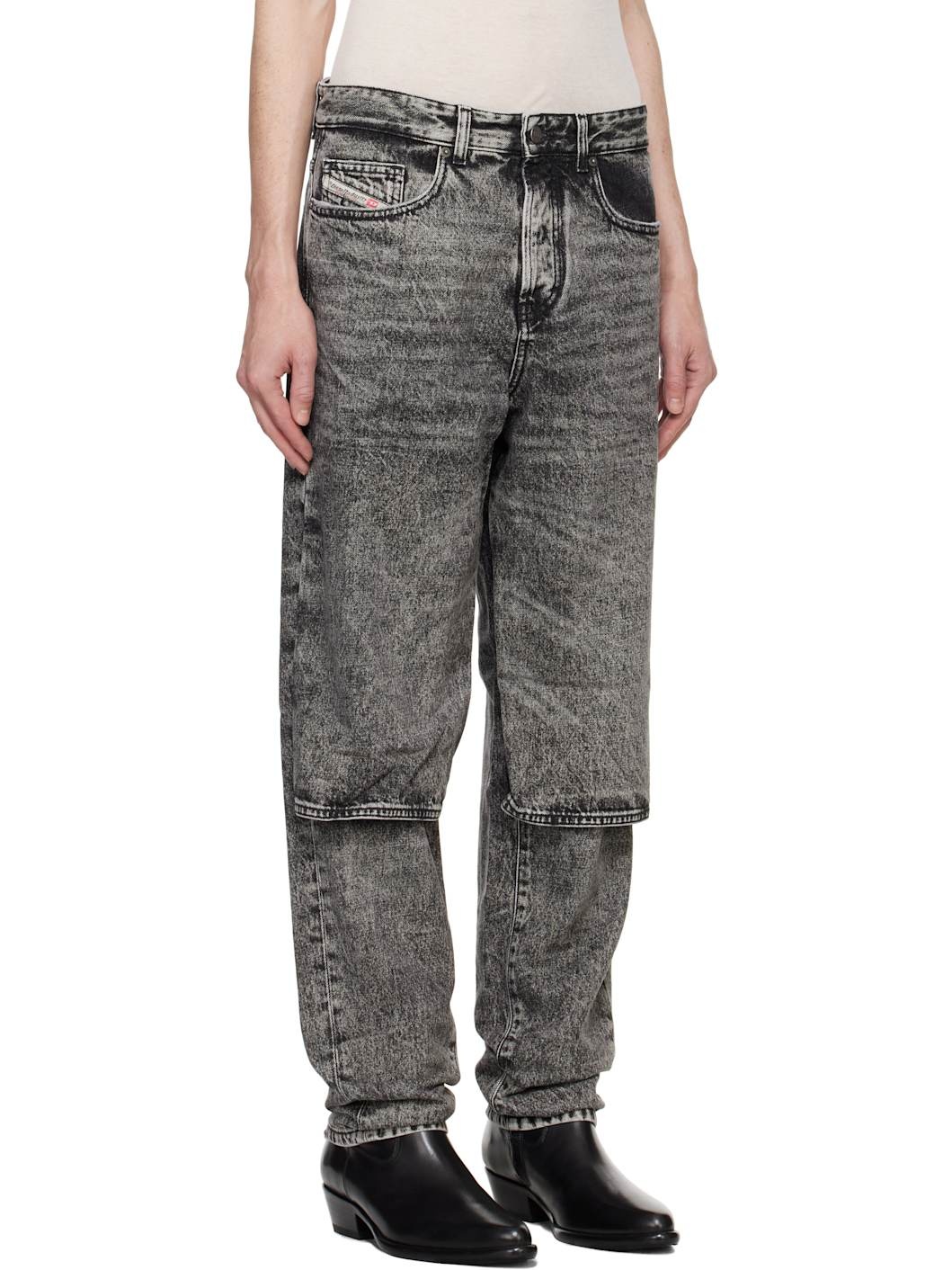 Black Regular D-Malon Jeans - 2
