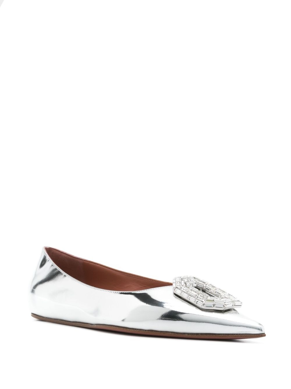 metallic-leather ballet flats - 2