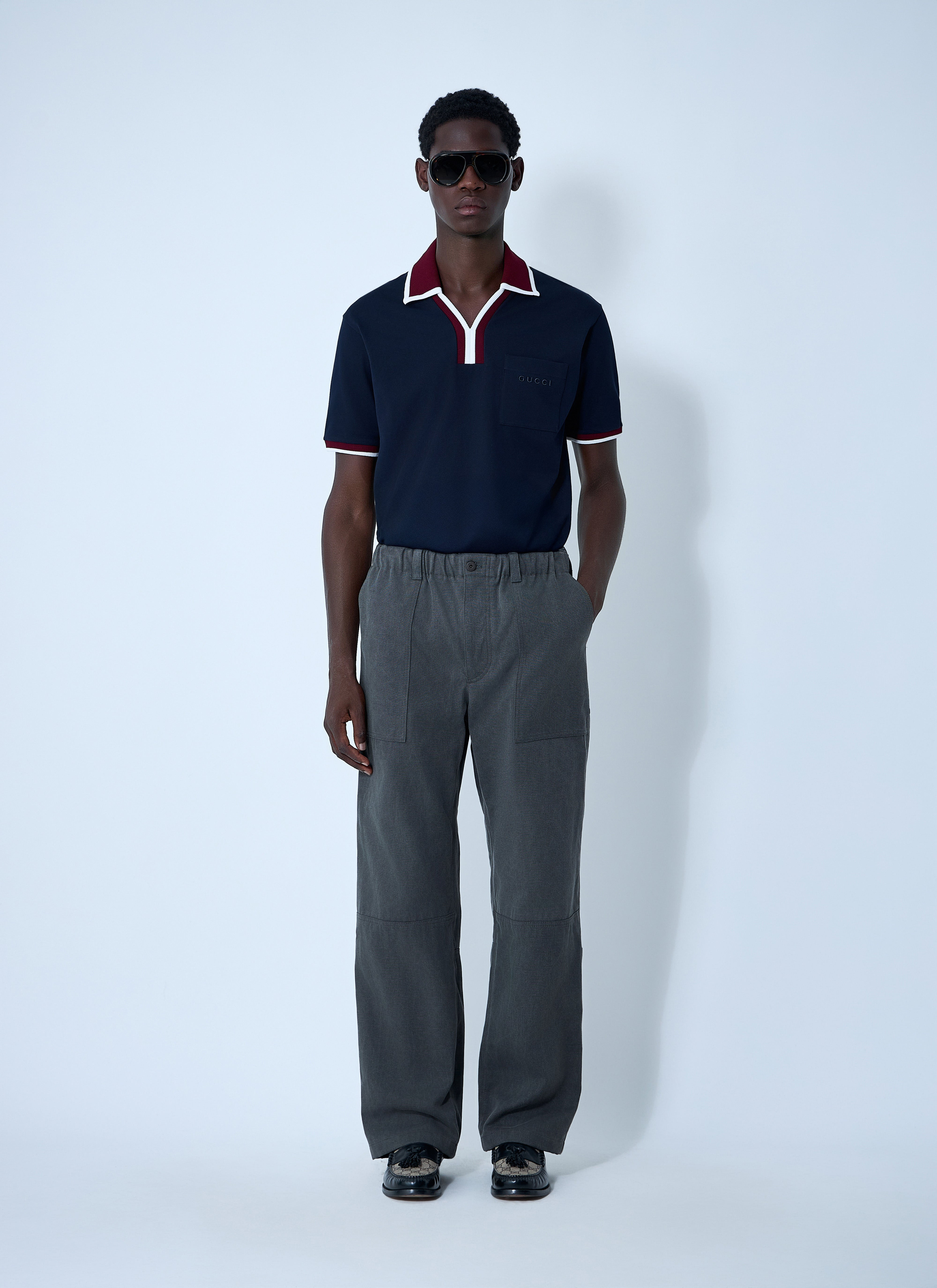Gucci Men Logo Motif Polo Shirt - 2