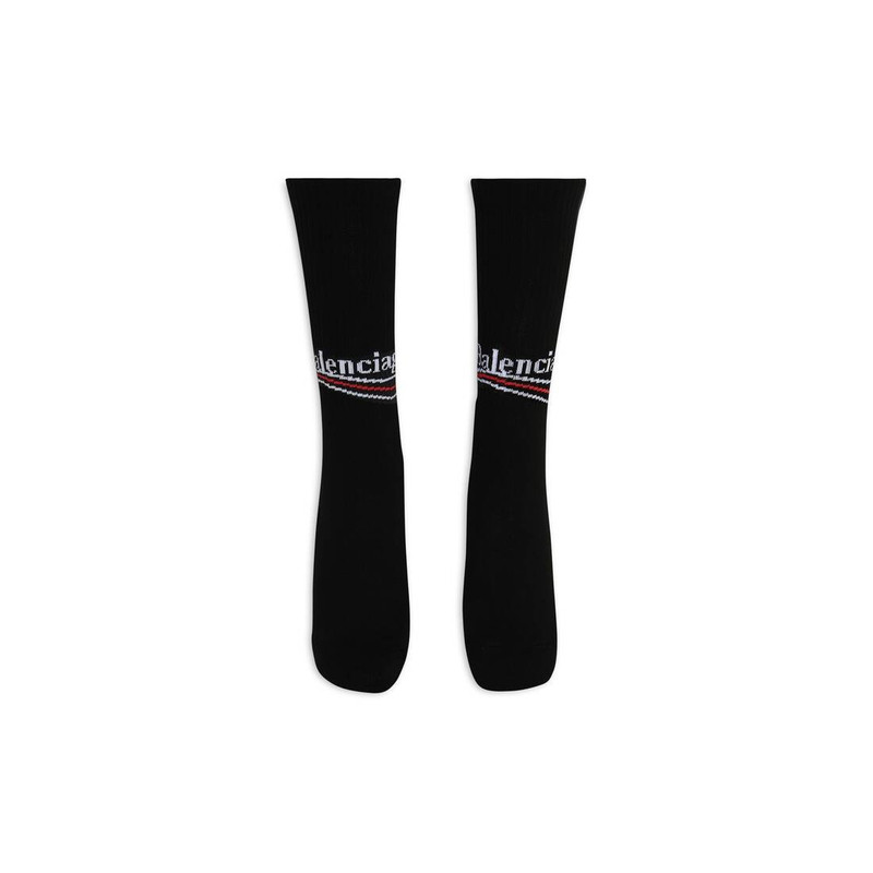 BALENCIAGA Men's Political Campaign Tennis Socks in Black outlook