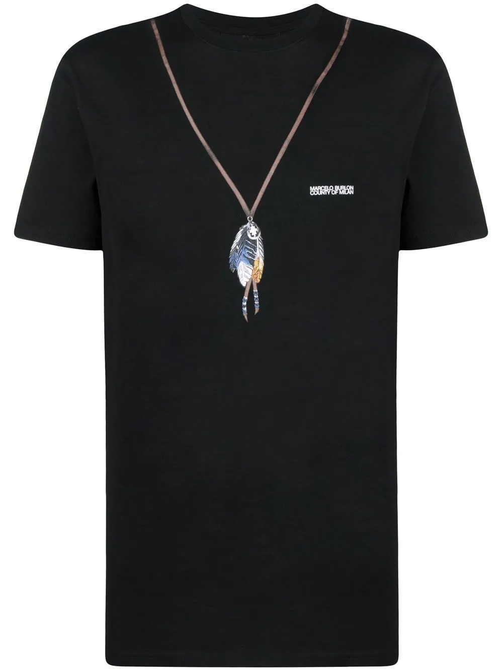 feather necklace logo T-shirt - 1