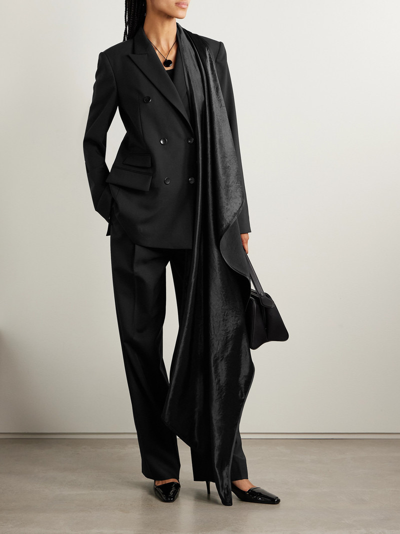 MARIA McMANUS Pleated Wool-blend Straight-leg Pants outlook