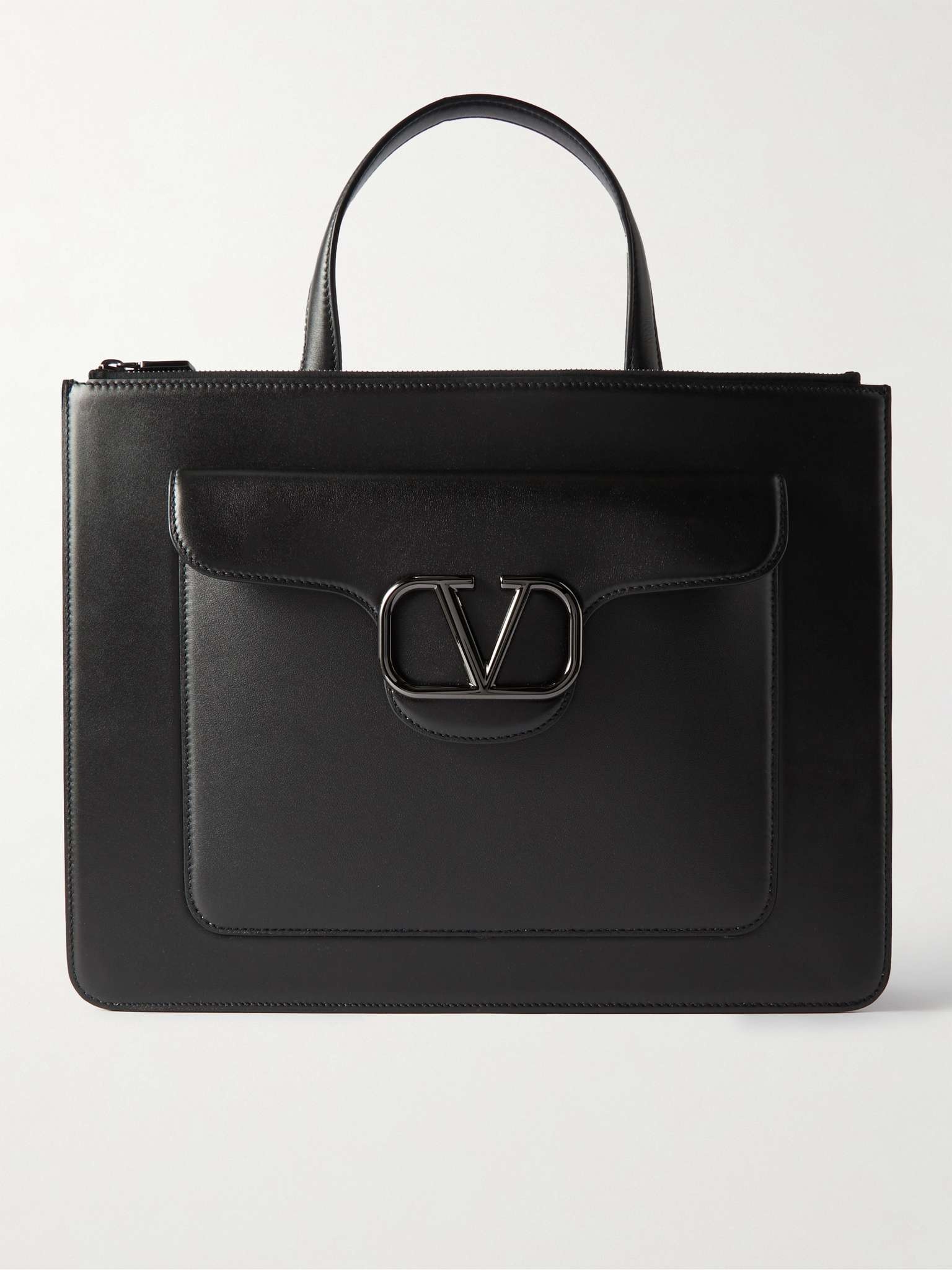 Valentino Garavani Logo-Embellished Leather Briefcase - 1