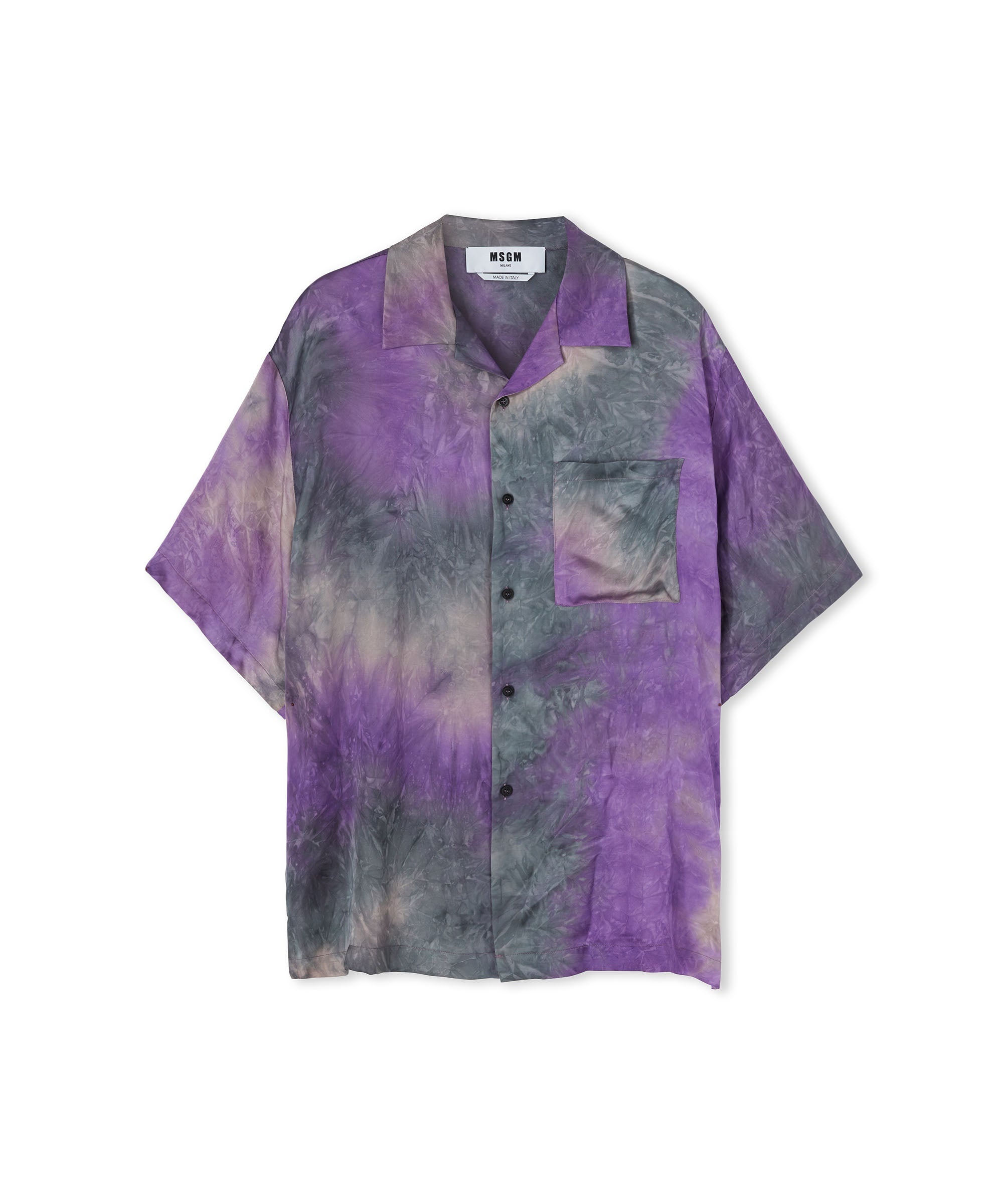 Viscose fluid tie dye short-sleeved shirt - 3