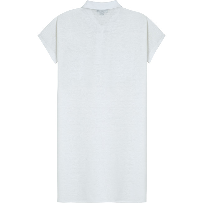 Women Linen Long Polo Dress Solid - 2