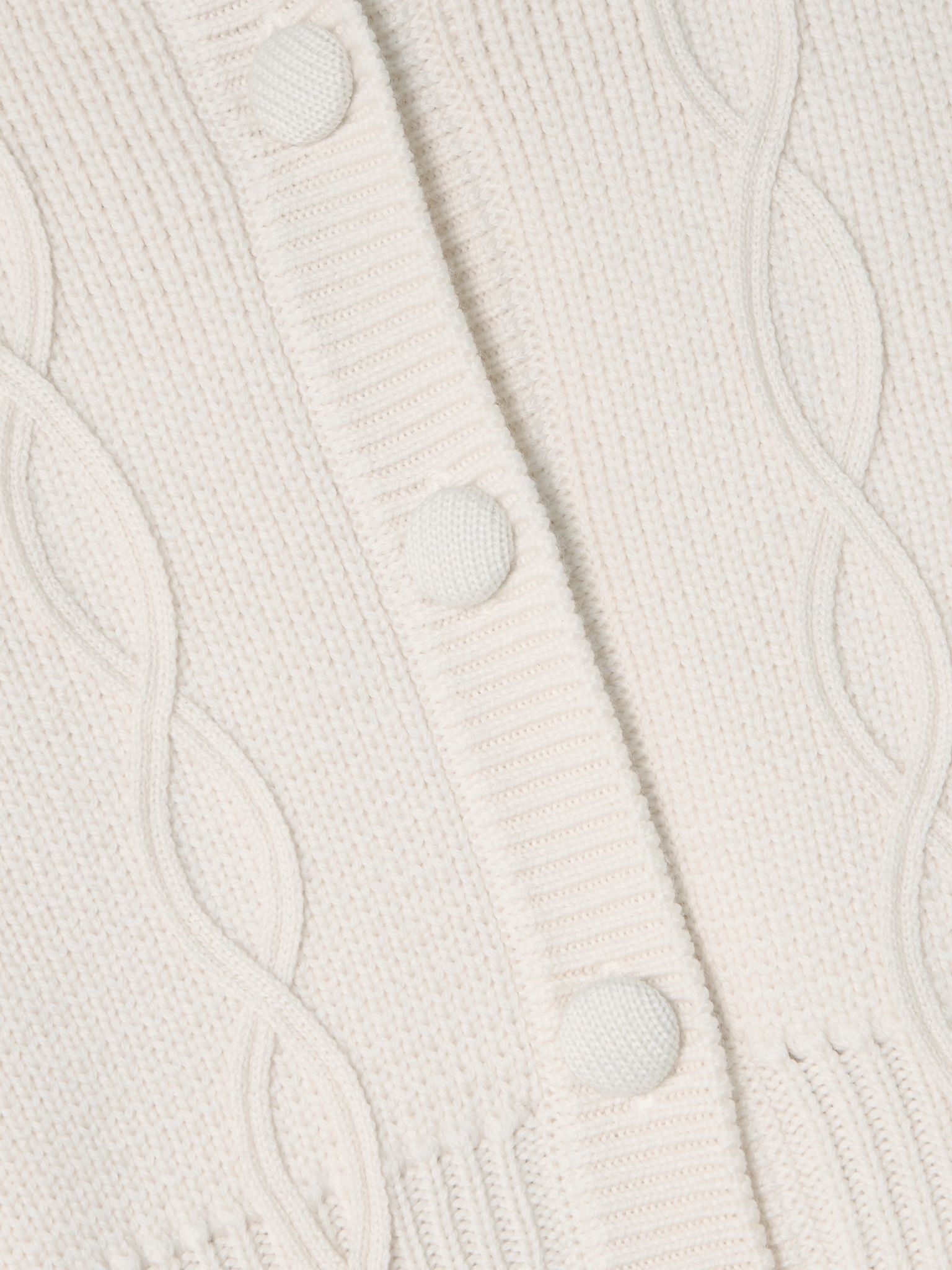 Adrian ribbed cable-knit wool cardigan Ecru - 4