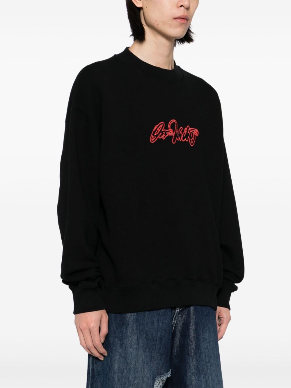 logo-embroidered sweatshirt - 3