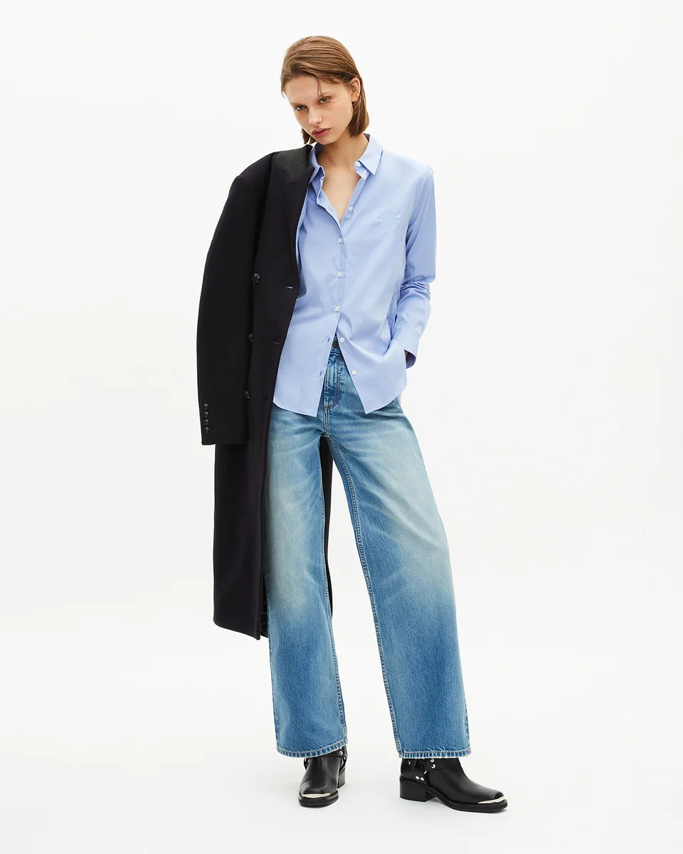LIGHT BLUE POPLIN SHIRT - 1