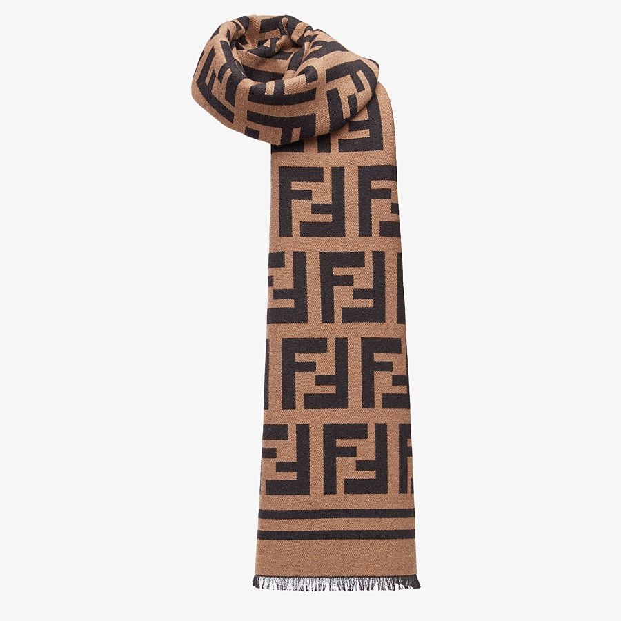 Beige wool and silk scarf - 2