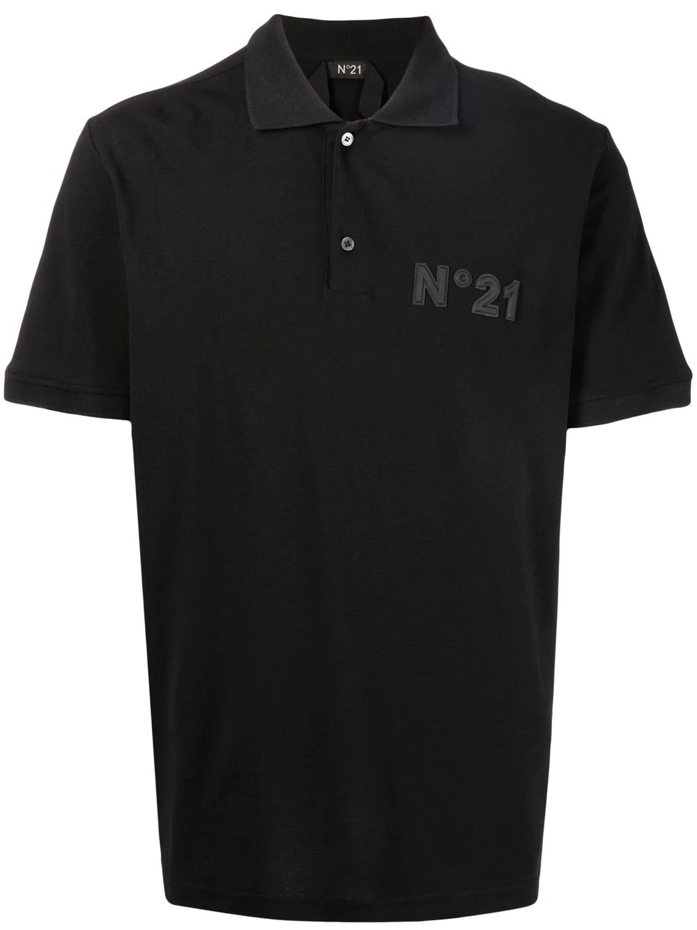 logo-patch polo shirt - 1