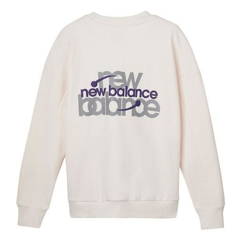 New Balance (WMNS) New Balance Classic Logo Print Sweatshirt 'White Purple' AWT04308-PLW outlook