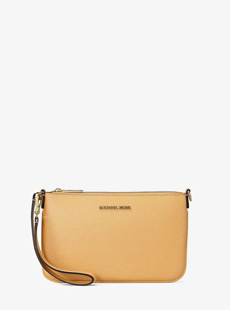 Jet Set Small Pebbled Leather Convertible Wristlet - 1