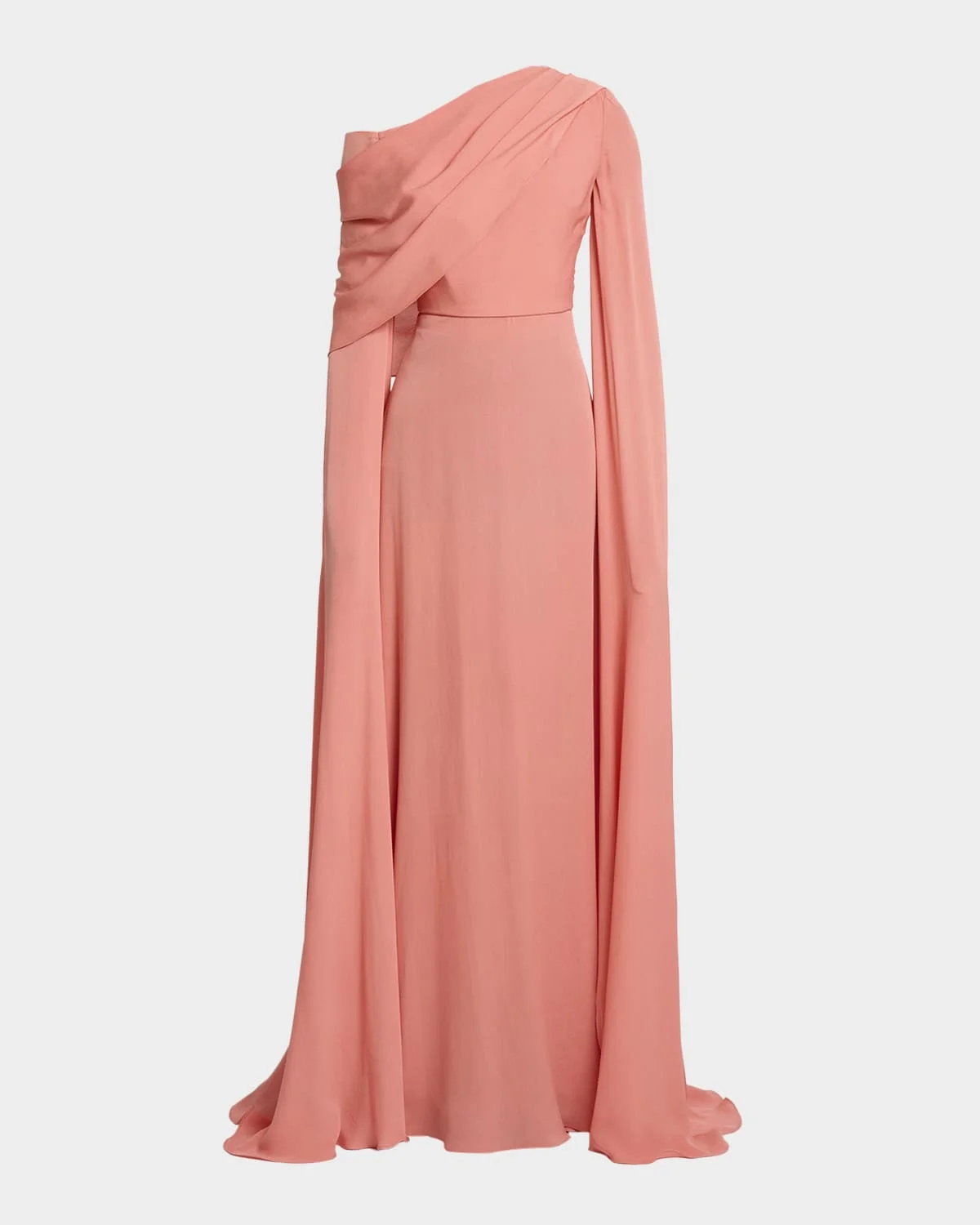 Off-The-Shoulder Split-Sleeve Silk Double Georgette Gown - 1