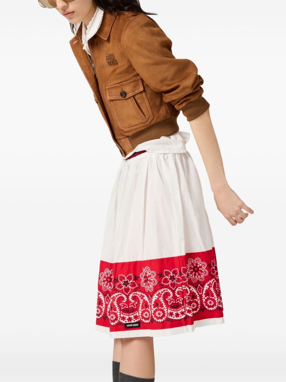 Slubbed Bandana poplin skirt - 4
