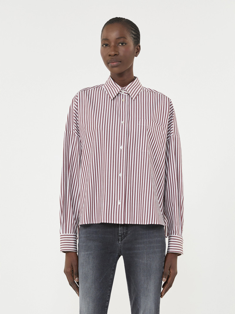 AUREO Oversized cotton shirt - BORDEAUX 3
