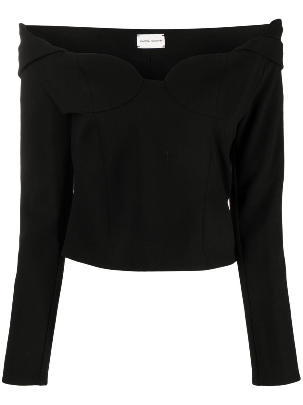 off-shoulder long-sleeve top - 1
