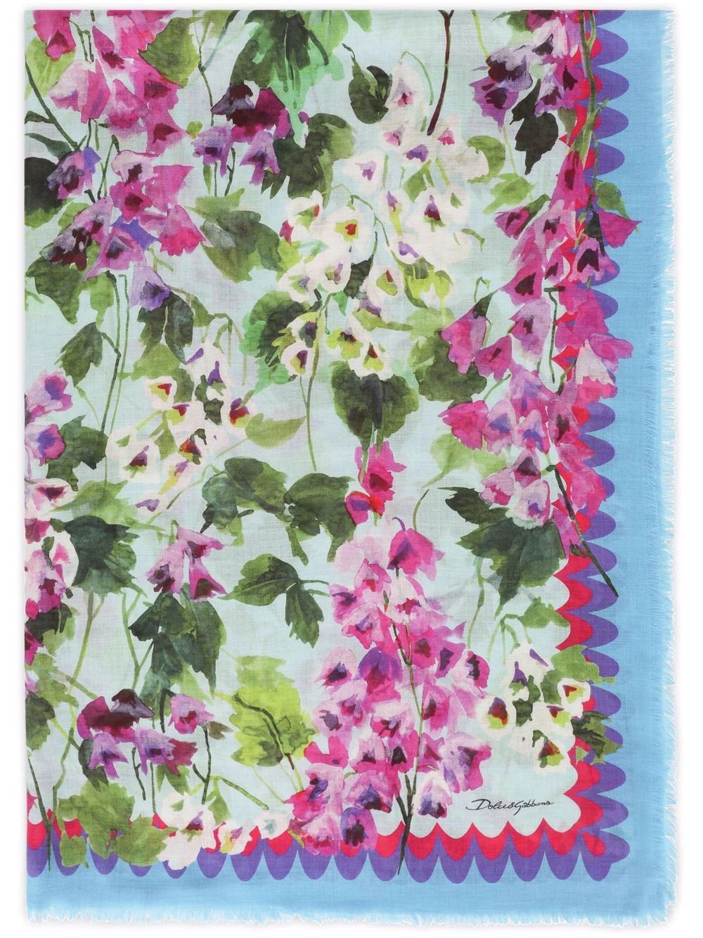 floral-print cashmere-blend scarf - 1