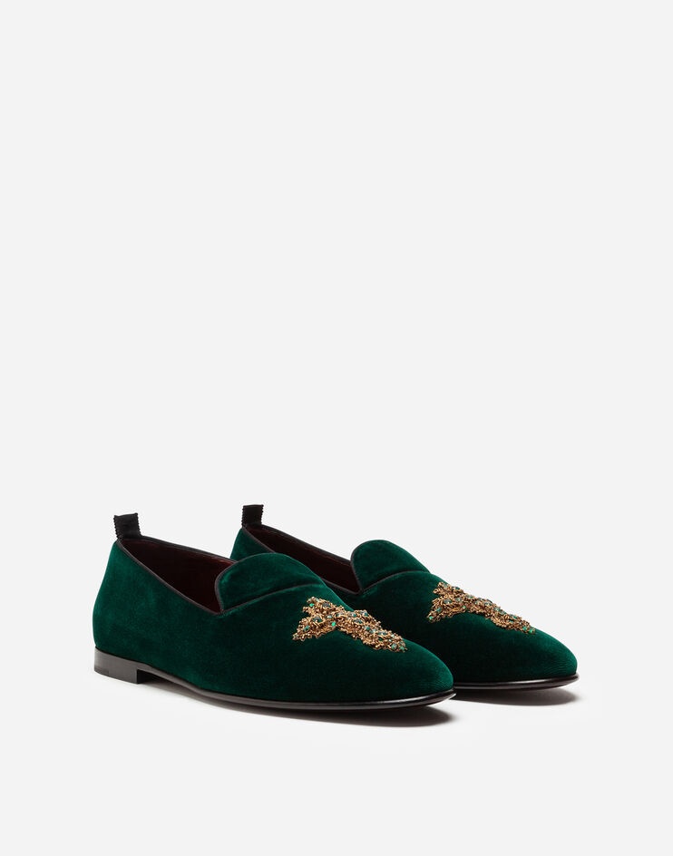 Velvet slippers with embroidery - 2