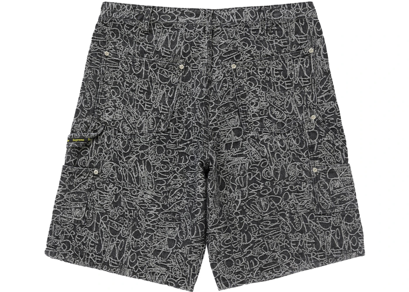 Supreme Handwriting Double Knee Denim Short Black - 2