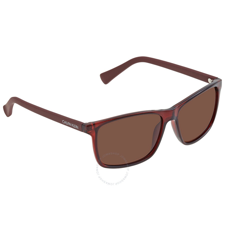 Calvin Klein - Calvin Klein Brown Rectangular Men's Sunglasses CK19568S 601 58 - 2