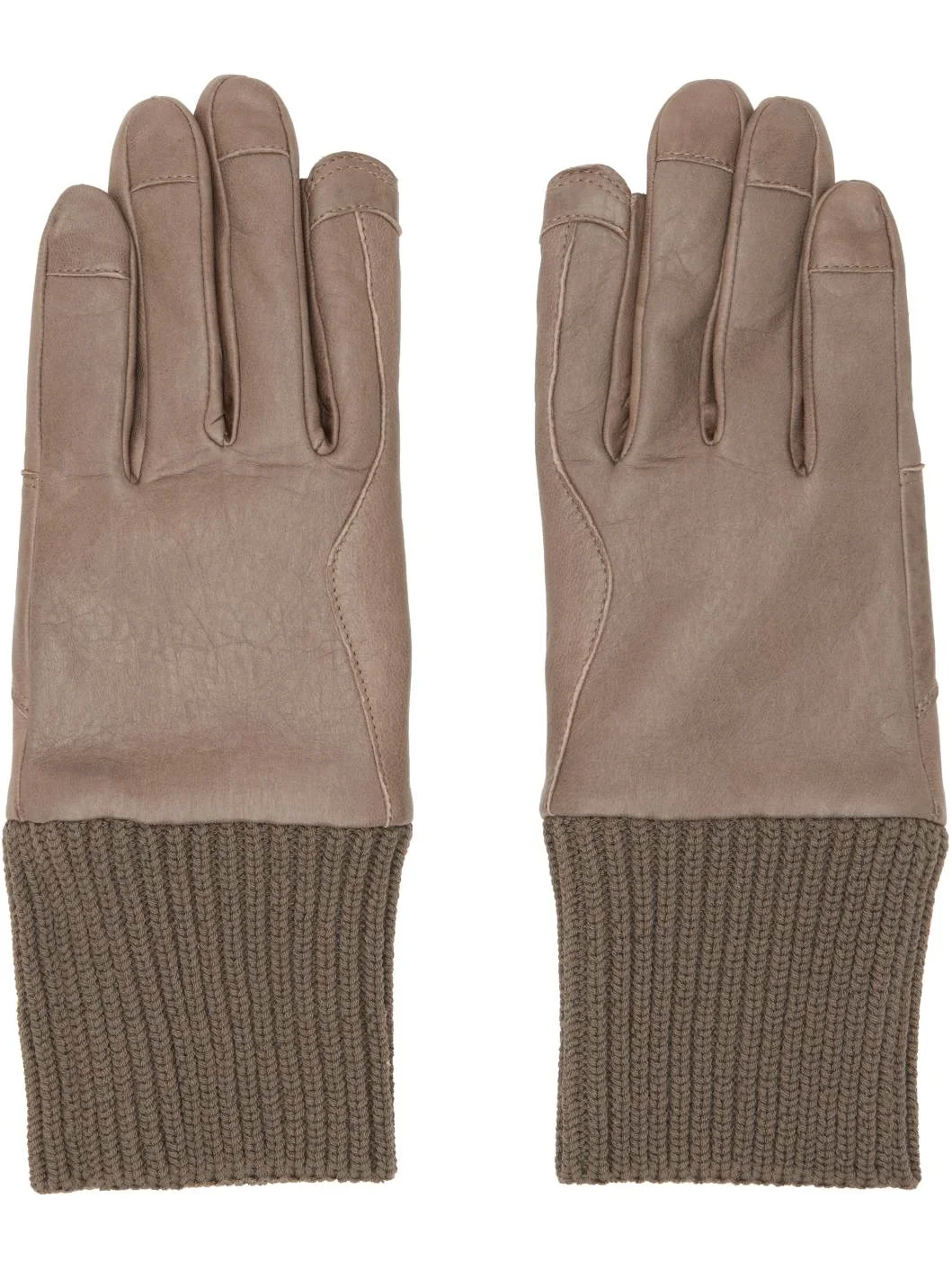Taupe Tower Rib Cuff Gloves - 1