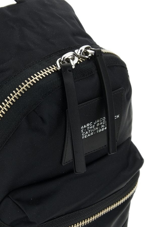 Black nylon The Biker Medium backpack - 4