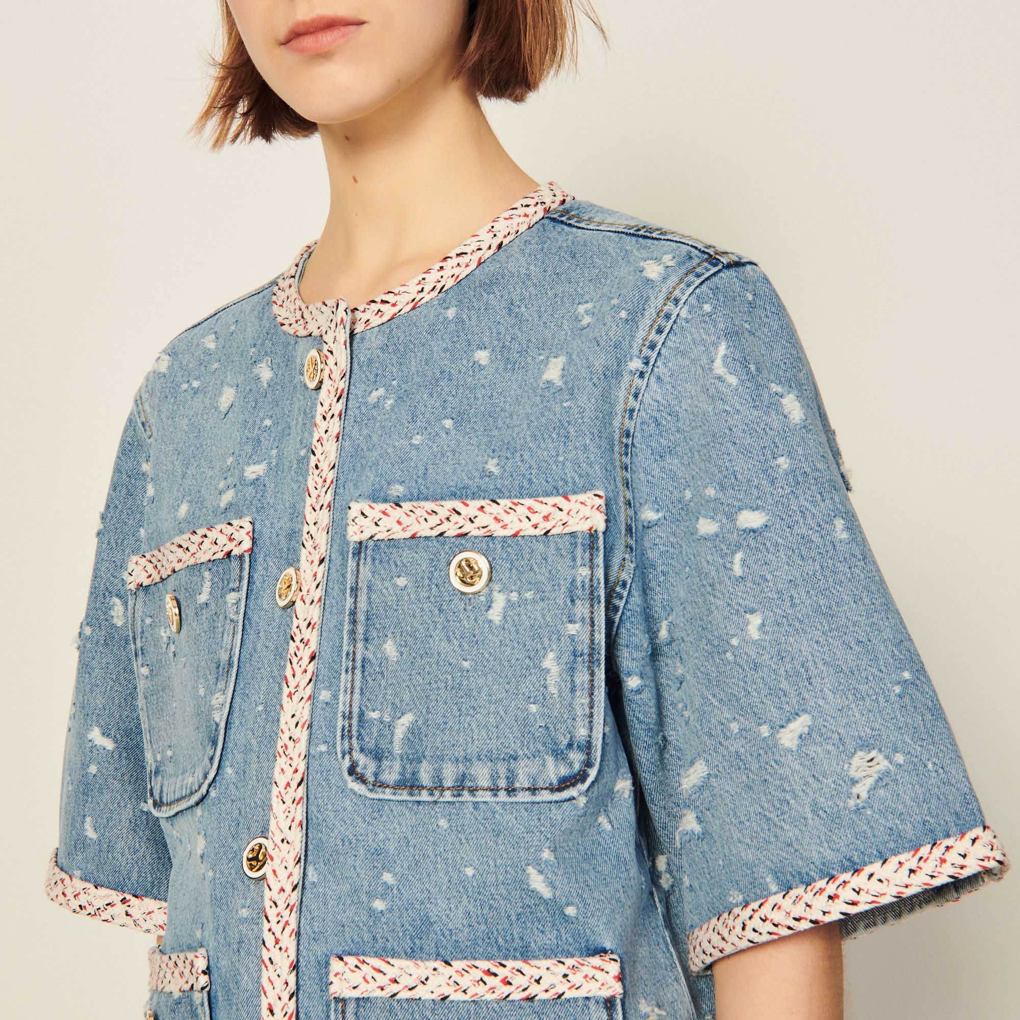Short-sleeved denim jacket - 5