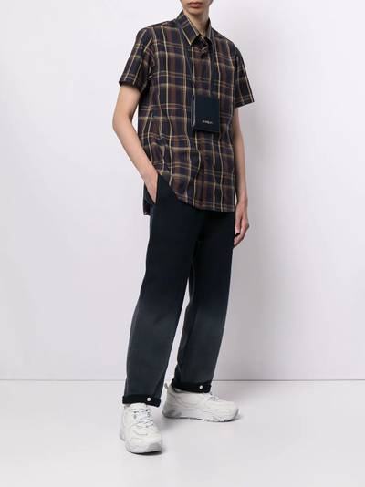 Fumito Ganryu pleated-back plaid shirt outlook