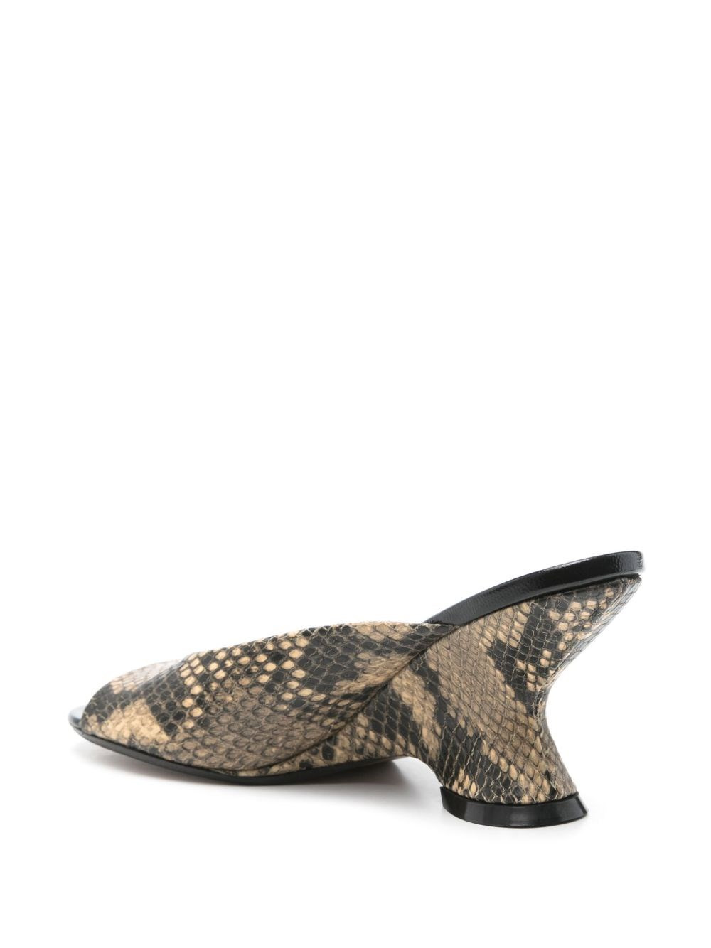 Printed leather mules - 4
