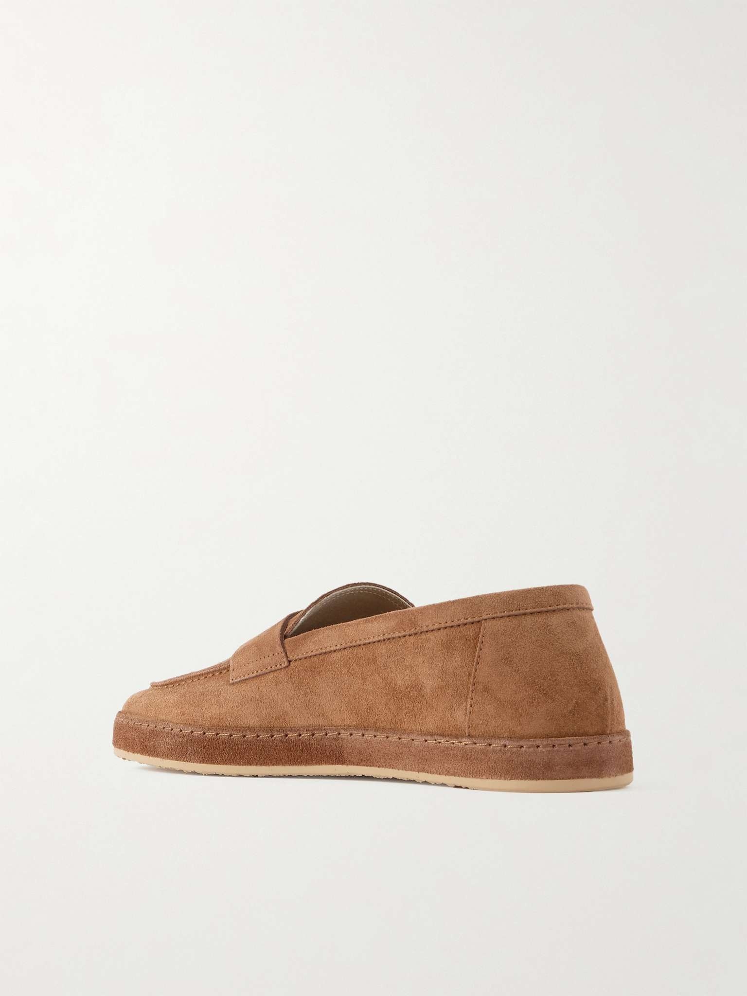 Washed-Suede Penny Loafers - 4