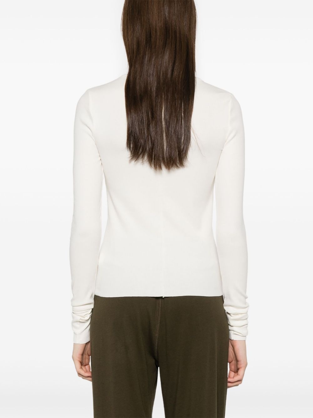 long-sleeve fitted top - 4