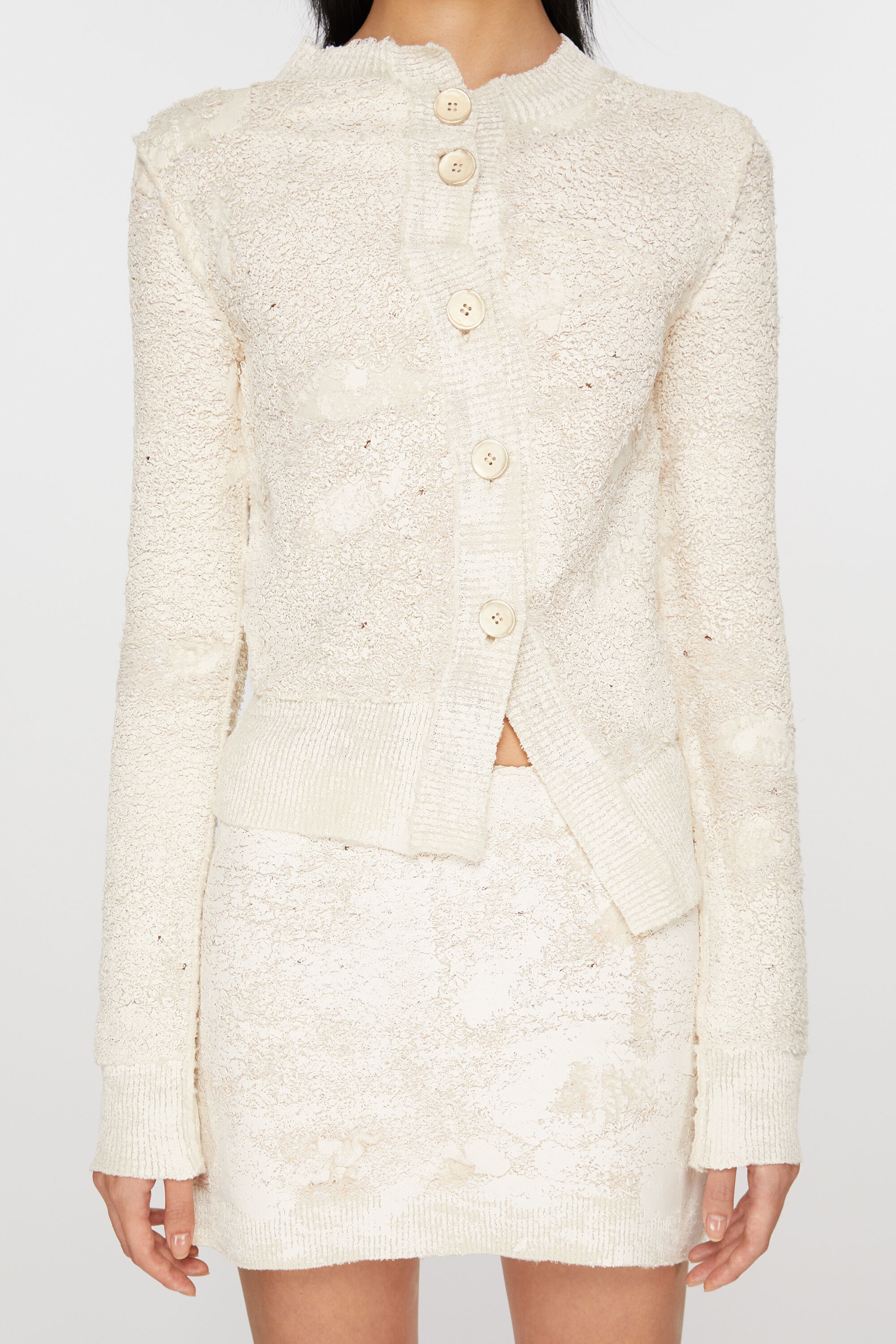 Cardigan asymmetric button-up - Off white - 4
