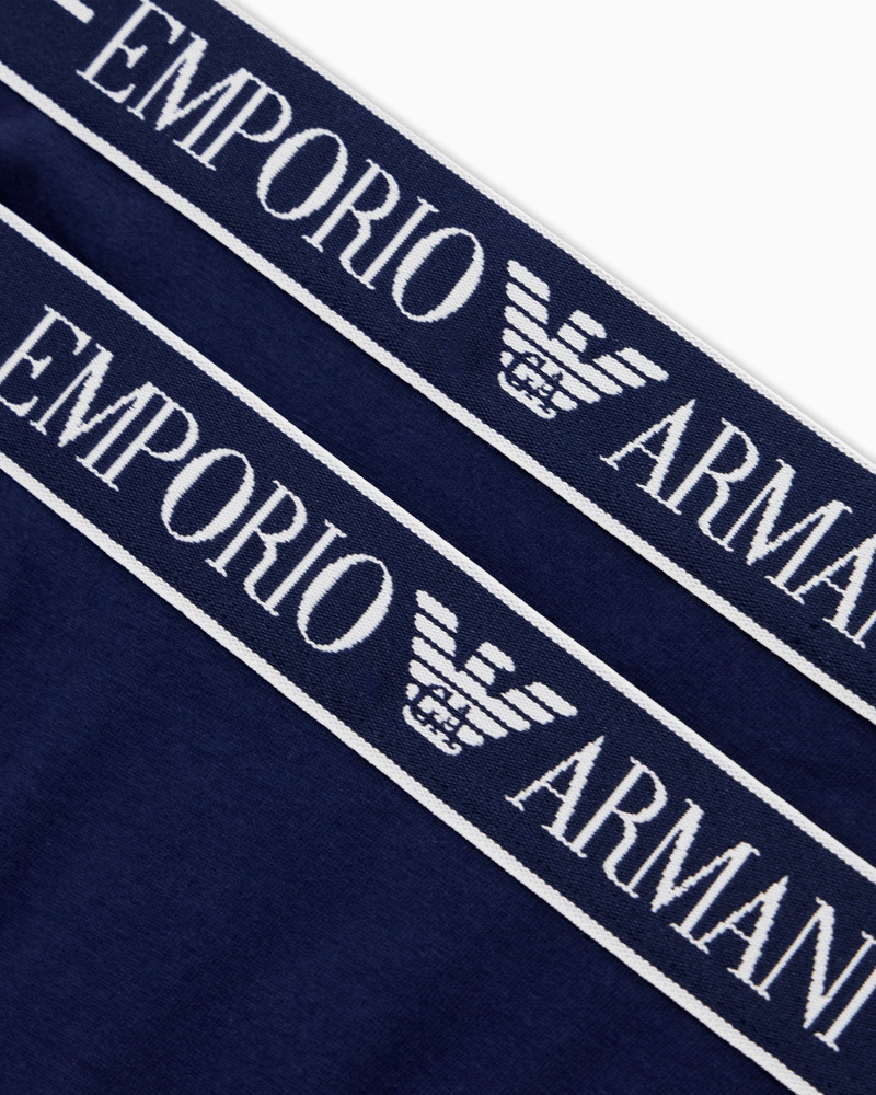 EMPORIO ARMANI TWO-PACK OF ASV ORGANIC-COTTON THONGS WITH LOGO WAISTBAND outlook