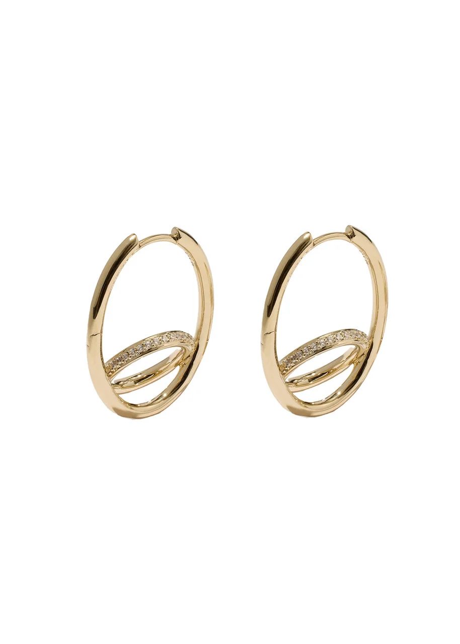 Otiumberg Spiralis Pavé 14kt Gold Vermeil Hoop Earrings - 1