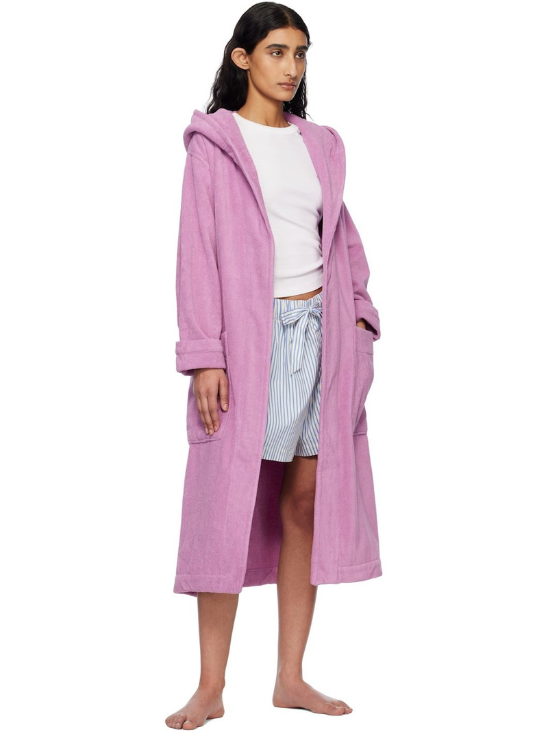 TEKLA Pink Terry Hooded Bathrobe outlook