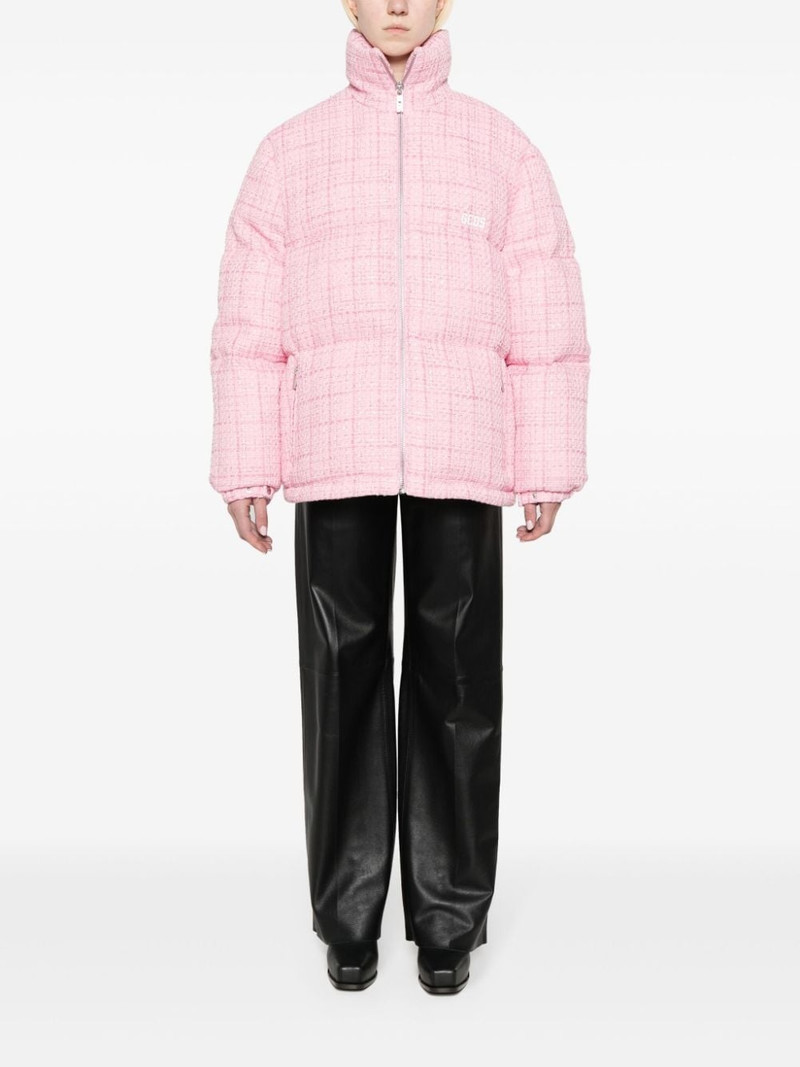 GCDS quilted tweed padded jacket outlook