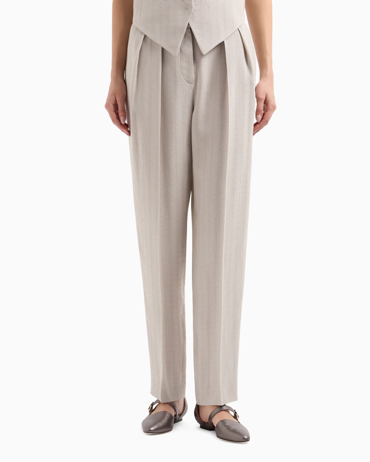 ARMURE VISCOSE DOUBLE-PLEAT TROUSERS - 4
