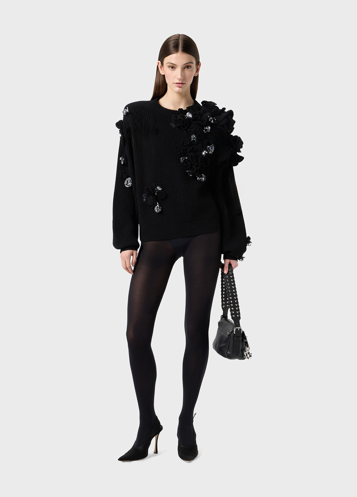 WOOL SWEATER WITH EMBROIDERY AND APPLICATIONS - 5