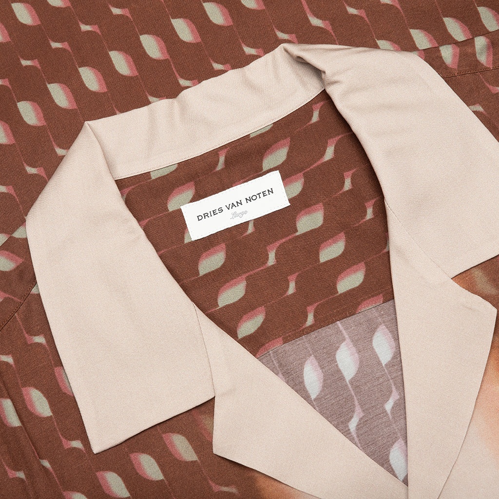 BOXY VISCOSE SHIRT - RUST - 3