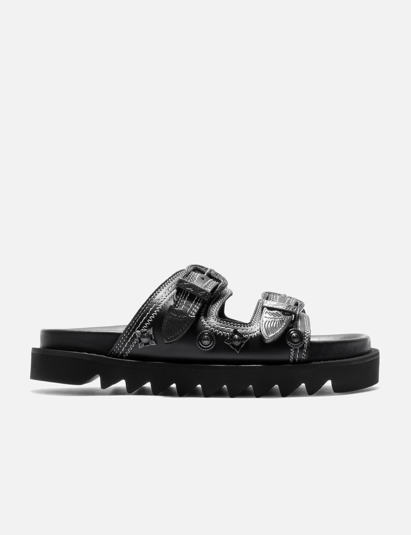 BLACK BUCKLE SANDALS 1