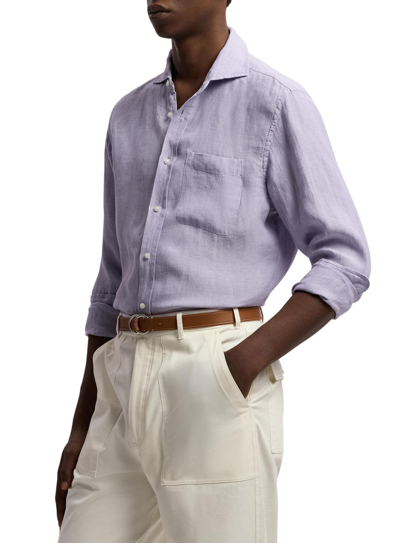 Men's Linen Chambray Shirt - Wisteria Purple 4