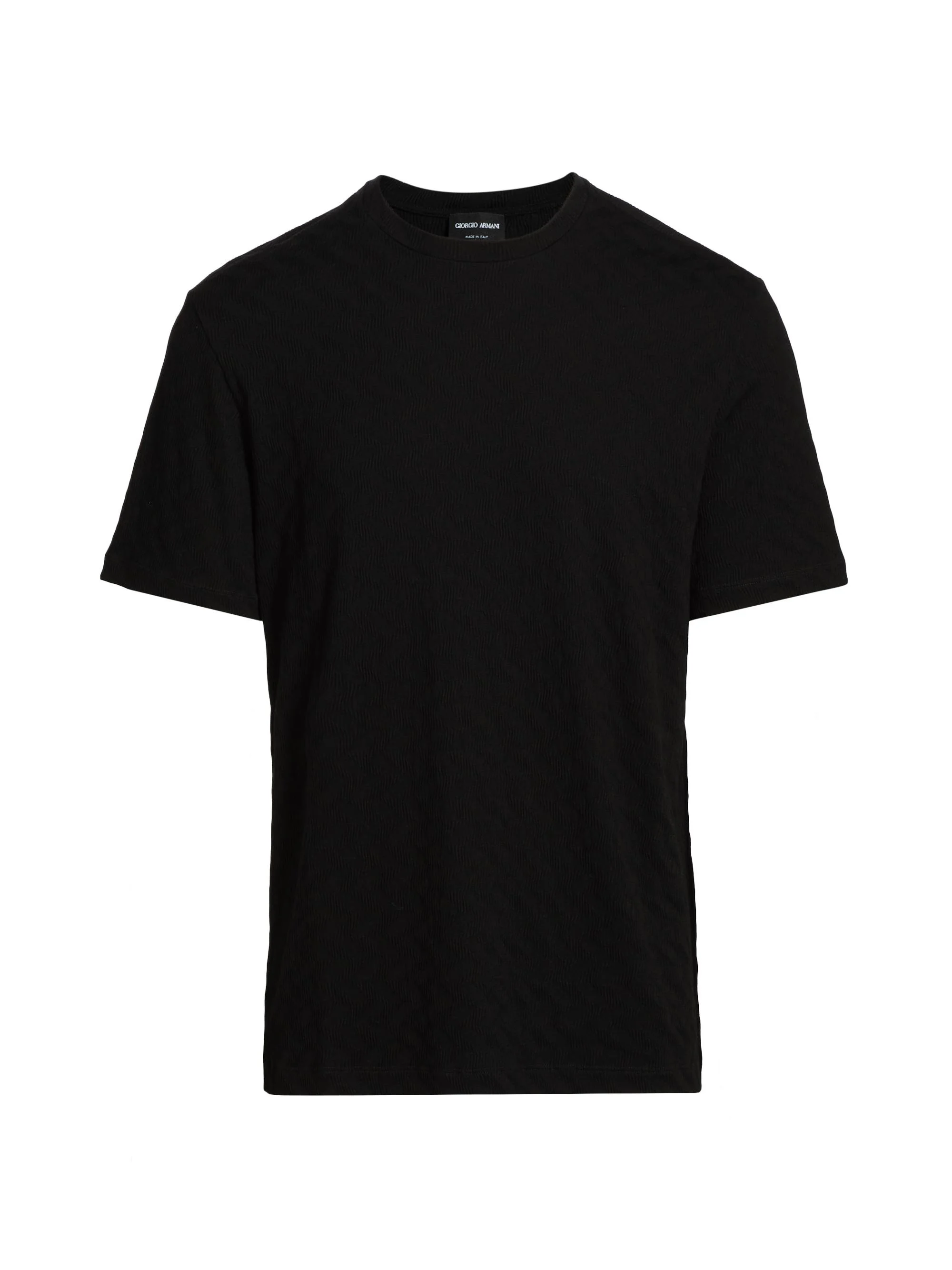 Men's Textured Solid T-Shirt - Black - 1